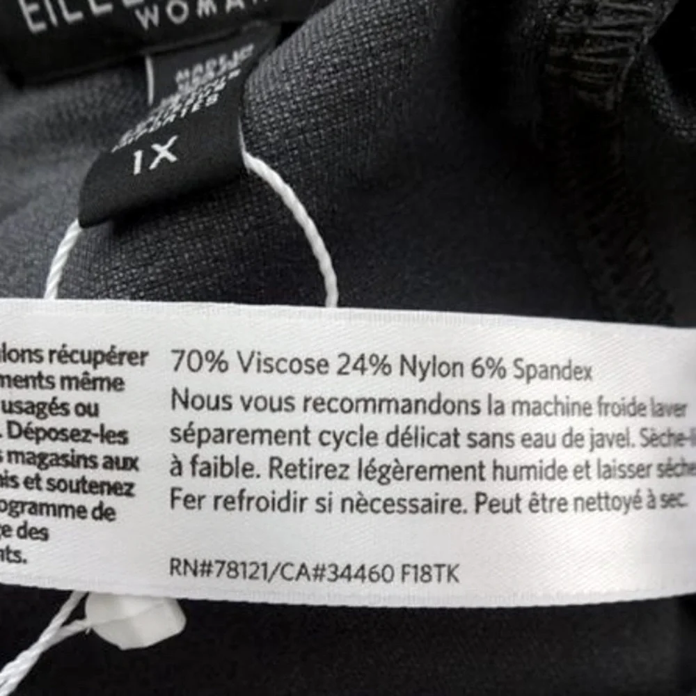 Eileen Fisher Ankle Pants Stretch Crepe 1X Gray Straight Leg Stretch Crepe NWT - Picture 11 of 15